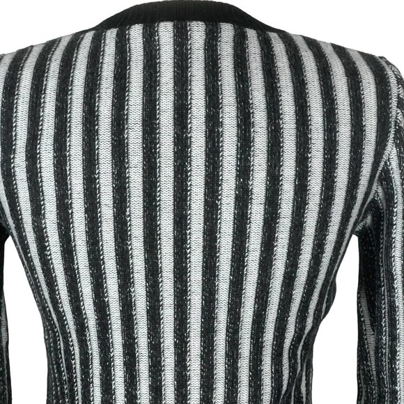 VINCE‎ STRIPED FULL ZIP SWEATER IN BLACK & WHITE NWT WOMEN'S SIZE MEDIUM - Picture 4 of 16